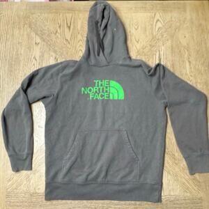 The North‎ Face Hooded Sweatshirt Green Logo Hoodie Medium